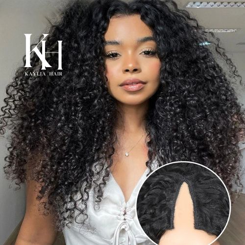 Loose Curly Human Hair - V Part Wig