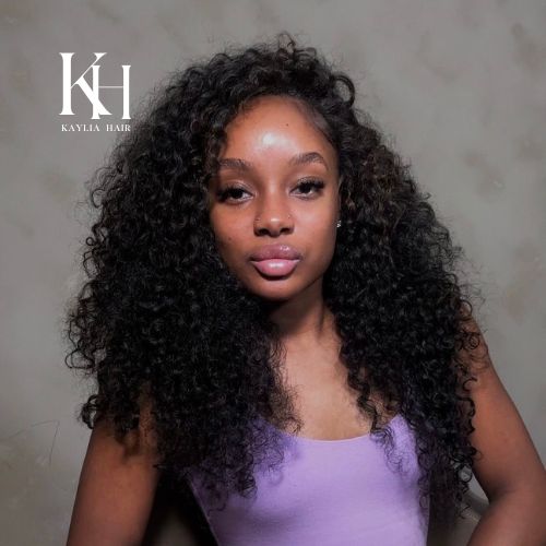 Curly Human Hair - Flip over Half Wig