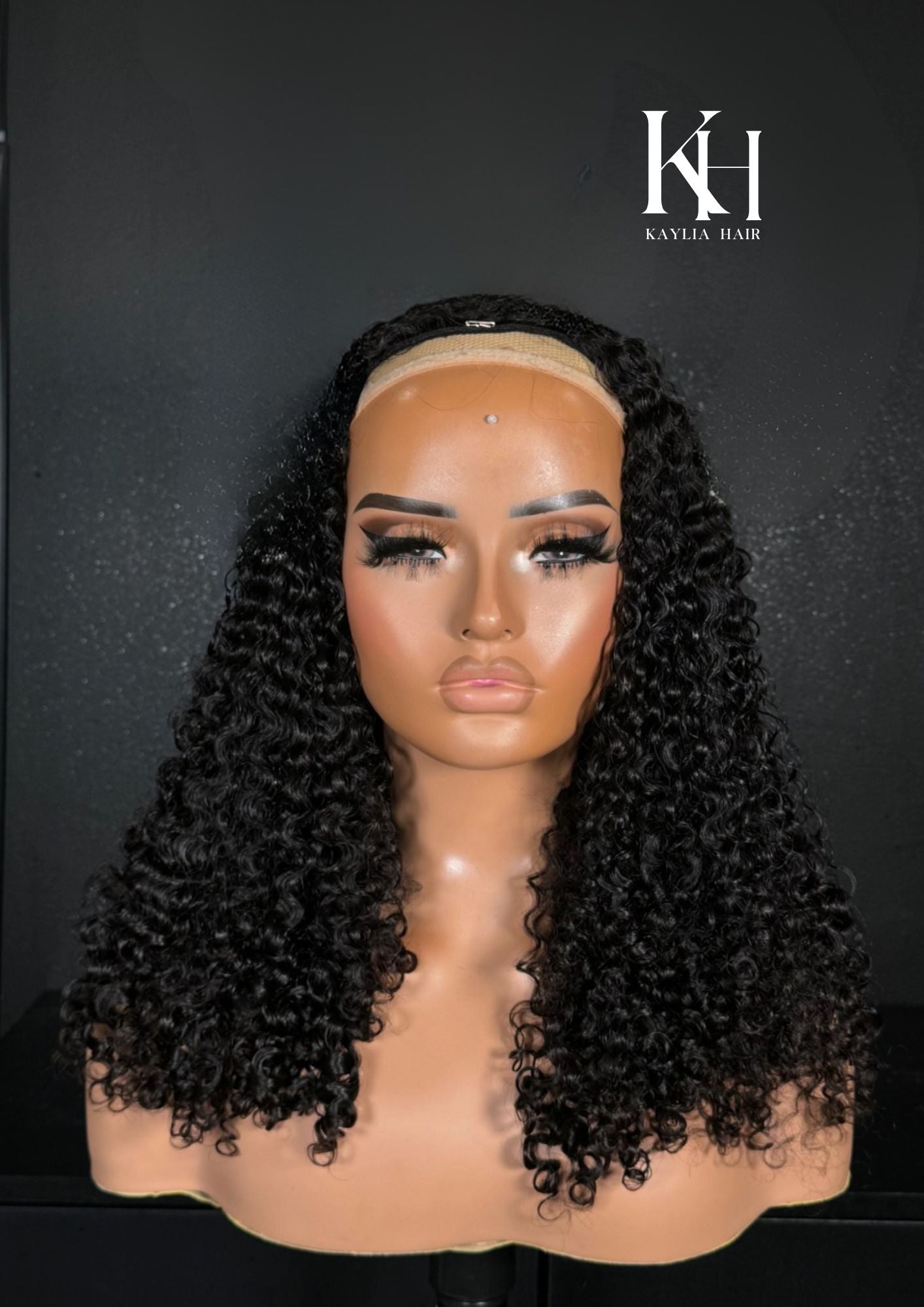 Curly Human Hair - Flip over Half Wig