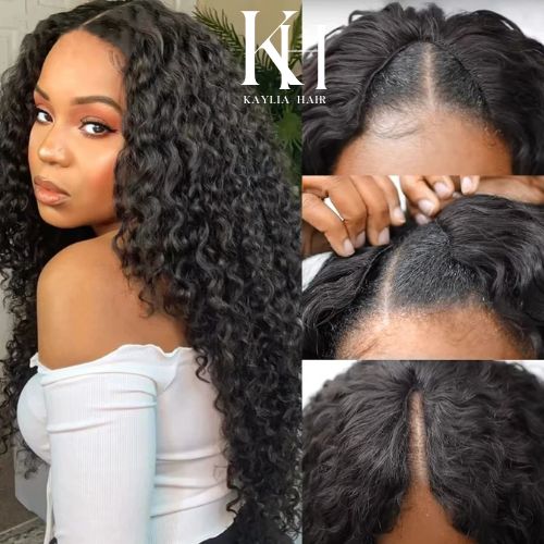 Loose Curly Human Hair - V Part Wig