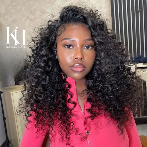 Curly Human Hair - Flip over Half Wig