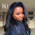 Kinky Straight Human Hair - Flip over Half Wigs
