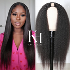 Kinky Straight Human Hair - V Part Wig