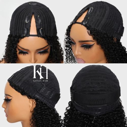 Afro Kinky Curly Human Hair - V Part Wig