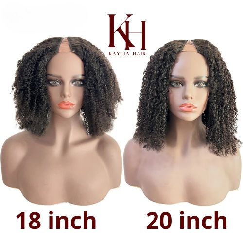 Afro Kinky Curly Human Hair - V Part Wig