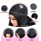 Kinky Straight  Human Hair - Flip over Half Wigs
