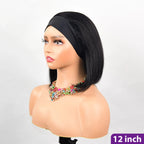 Headband Short Bob Wig - Human Hair, Ready To Wear Wig