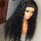 Headband Water Wave Wig - Human Hair, Ready To Wear Wig