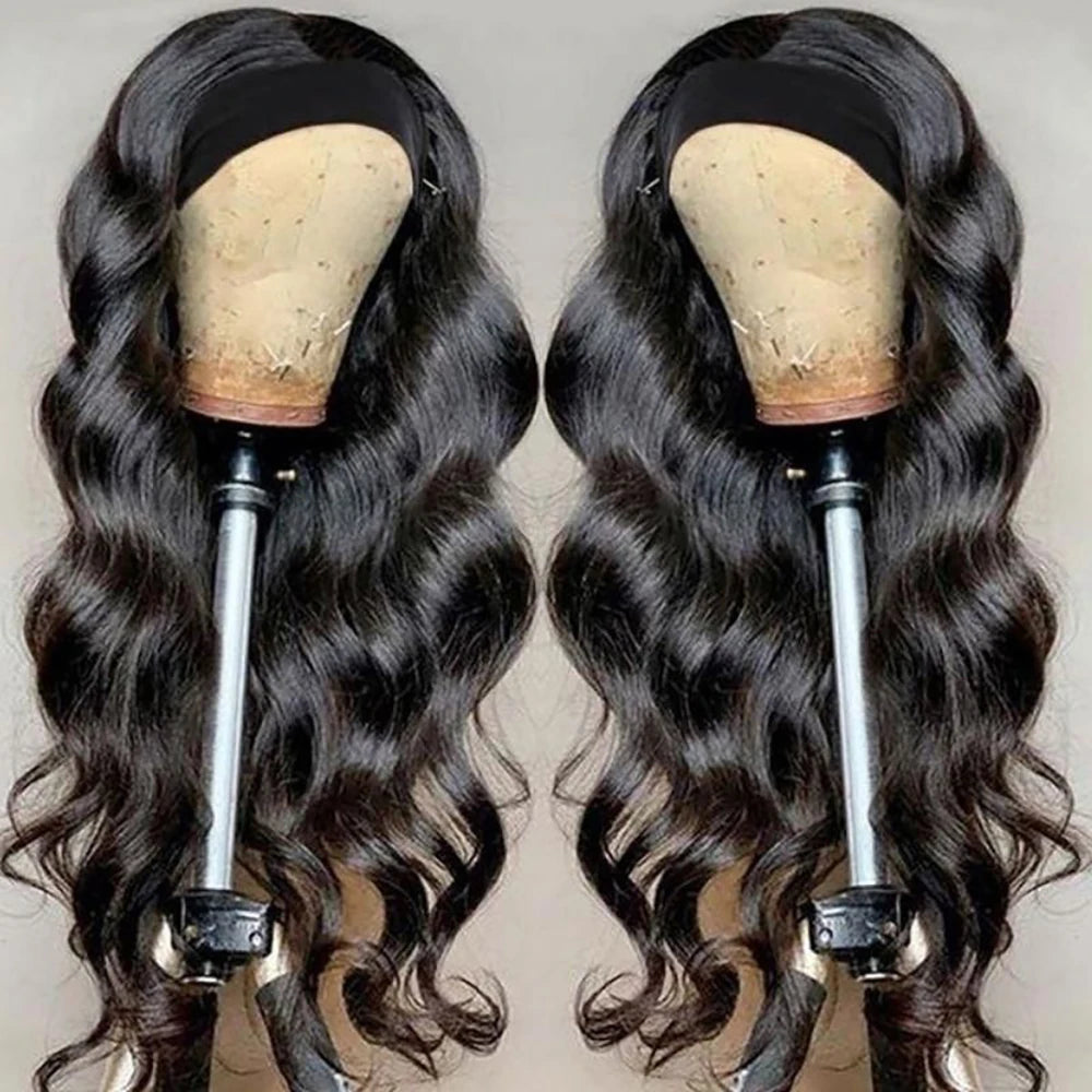 Headband Body Wave Wig - Human Hair, Ready To Wear Wig