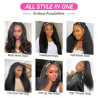 Kinky Straight Human Hair - Flip over Half Wigs