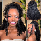 Kinky Curly Human Hair  - Flip over Half Wig