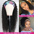 Headband Water Wave Wig - Human Hair, Ready To Wear Wig