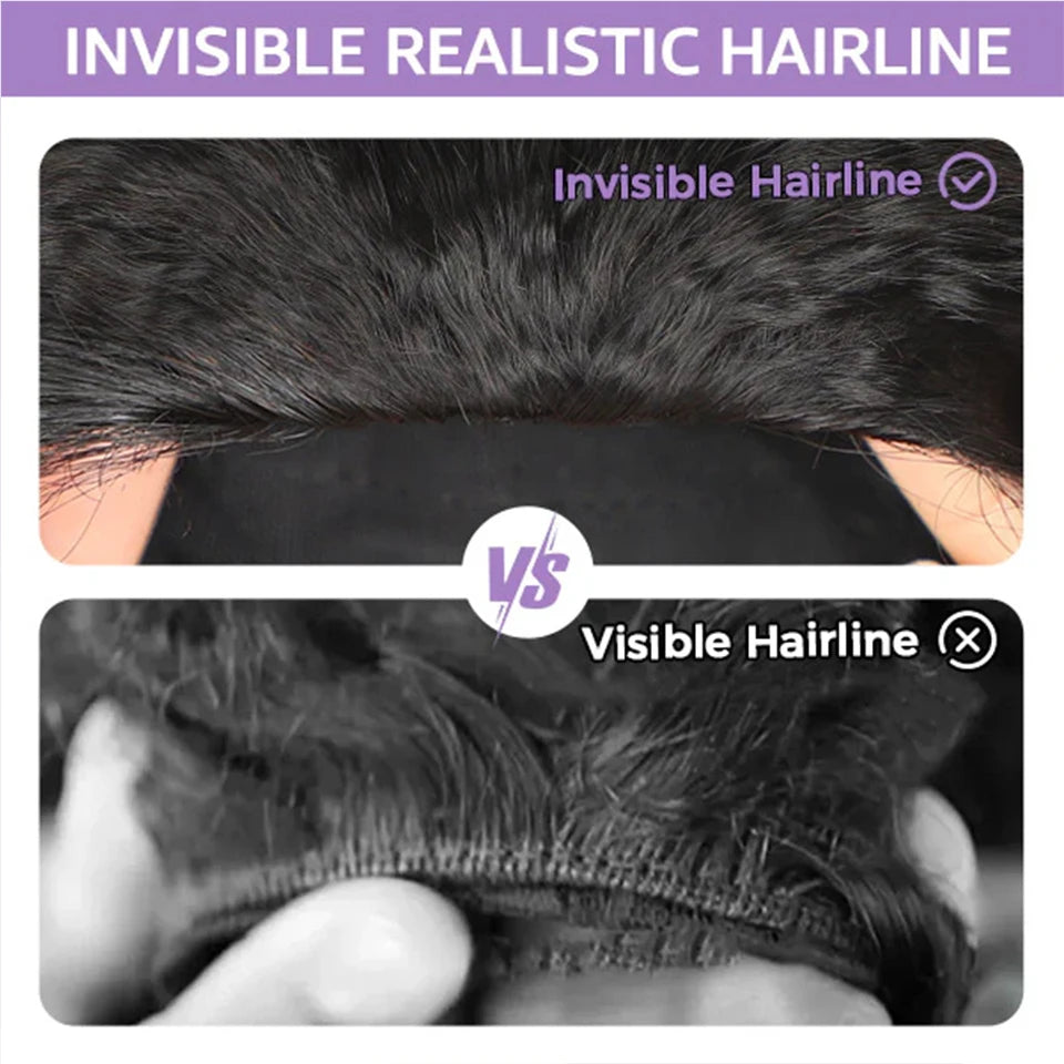 Kinky Straight Human Hair - Flip over Half Wigs