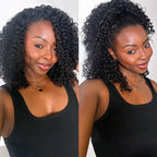 Kinky Curly Human Hair  - Flip over Half Wig