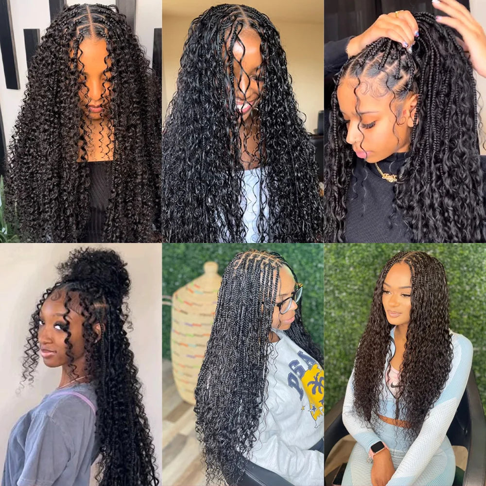 Deep Wave Bundles Braids - Extension Curly Human Hair for Boho Braids