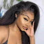 Kinky Straight  Human Hair - Flip over Half Wigs
