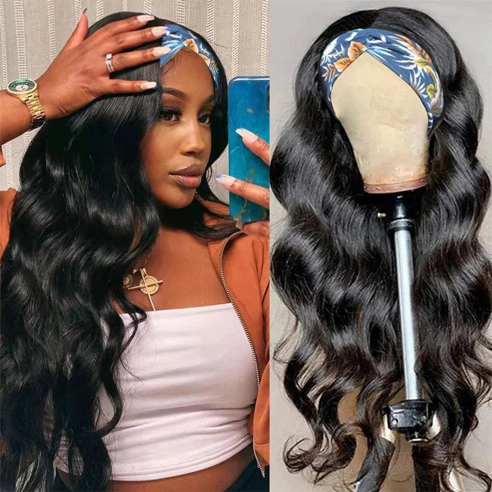 Headband Body Wave Wig - Human Hair, Ready To Wear Wig