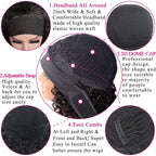 Headband Water Wave Wig - Human Hair, Ready To Wear Wig
