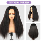 Kinky Straight Human Hair - Flip over Half Wigs