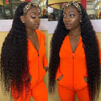 Headband Water Wave Wig - Human Hair, Ready To Wear Wig